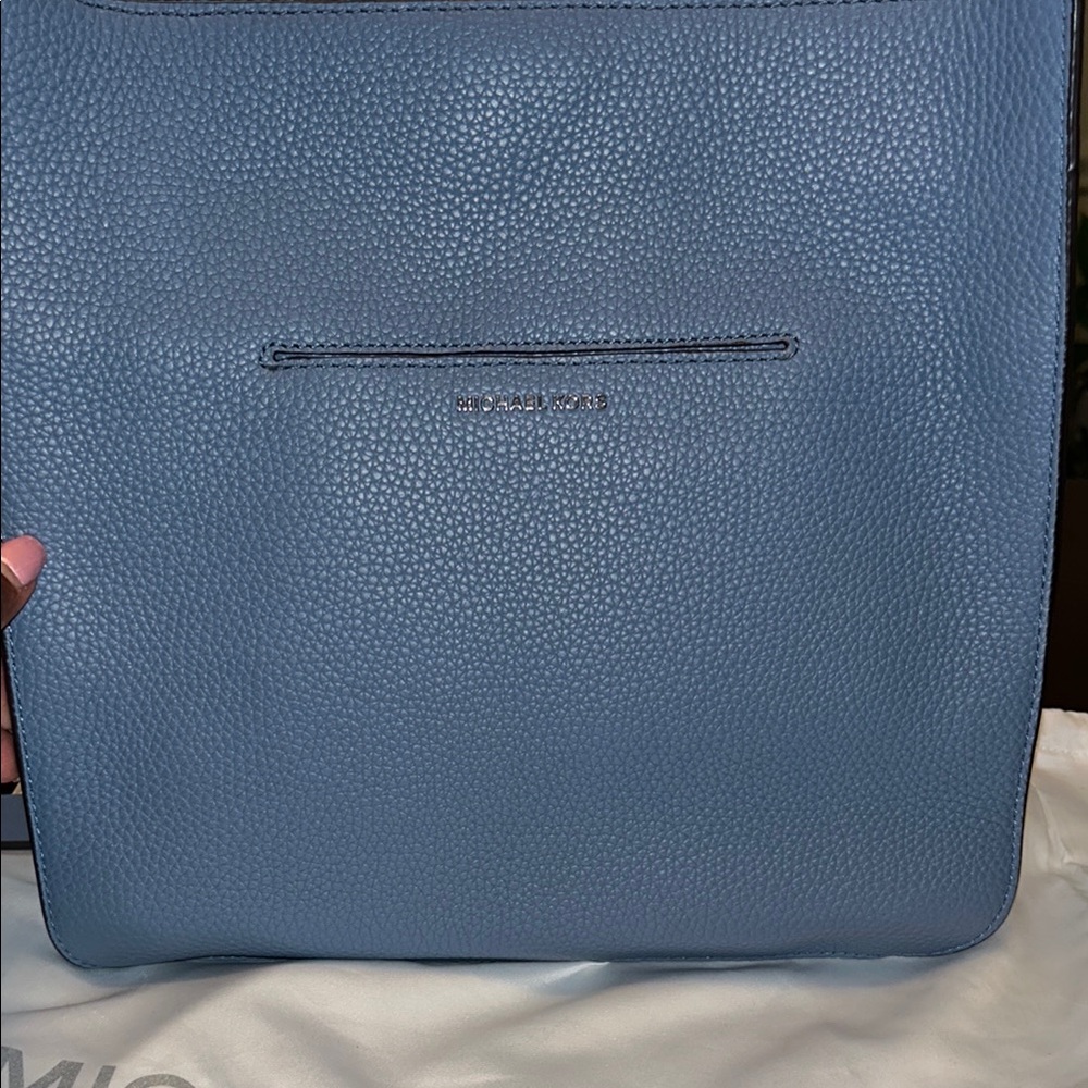 Michael Kors Light Blue Leather Tote - Picture 3 of 5
